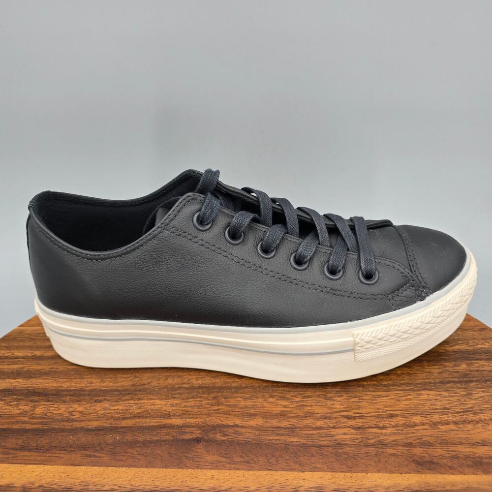 Converse Chuck Taylor All Star Lift Shoes Womens 8.5 Black Leather Platform Low